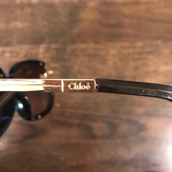 Chloe Sunglasses Black Tinted With Gold Frames - Picture 7 of 8